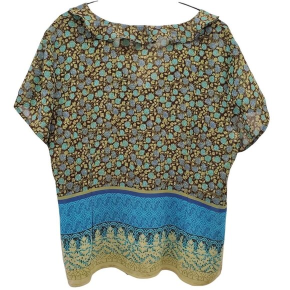 Vintage Emma James  YZZA Ruffled V Neckline Blouse - Picture 2 of 11